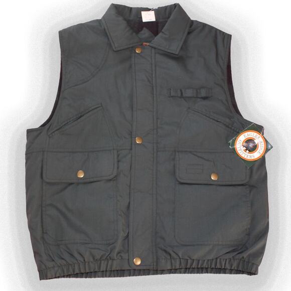 Deadstock Vintage 90's Eagles Ridge Outfitters Green Zip Utility Vest - Picture 3 of 8